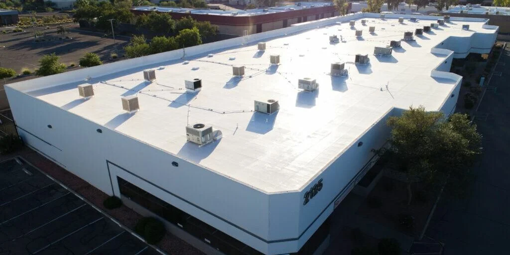 Commercial flat roof installation