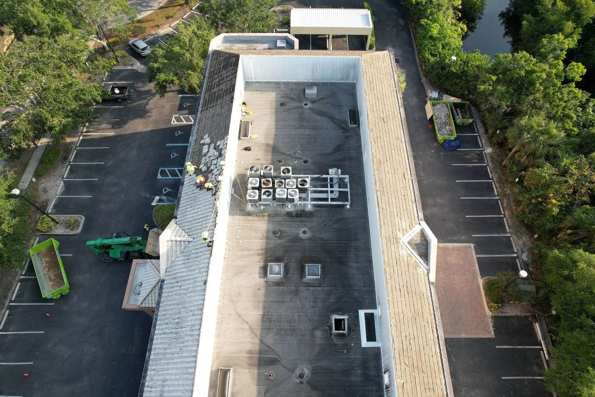 Commercial flat roof — before repair