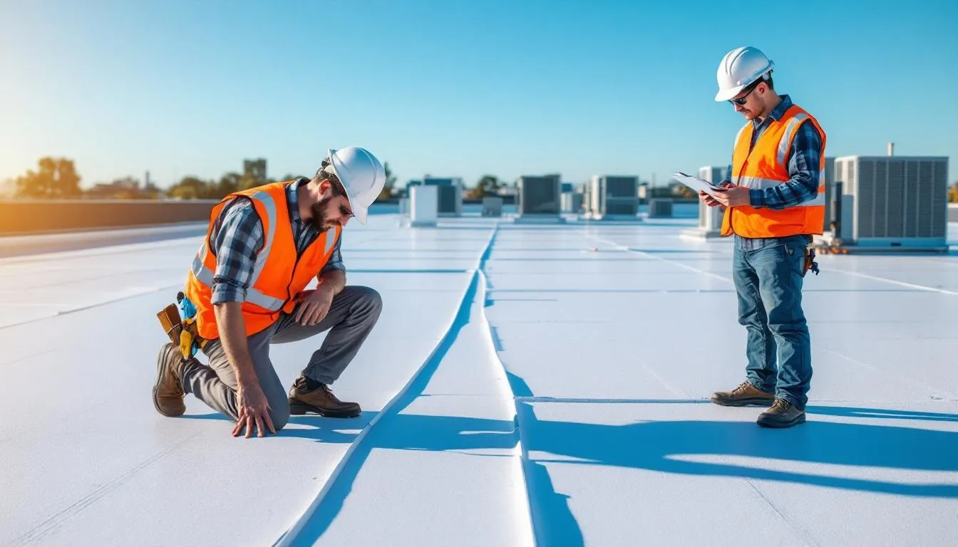 Commercial roof maintenance inspection